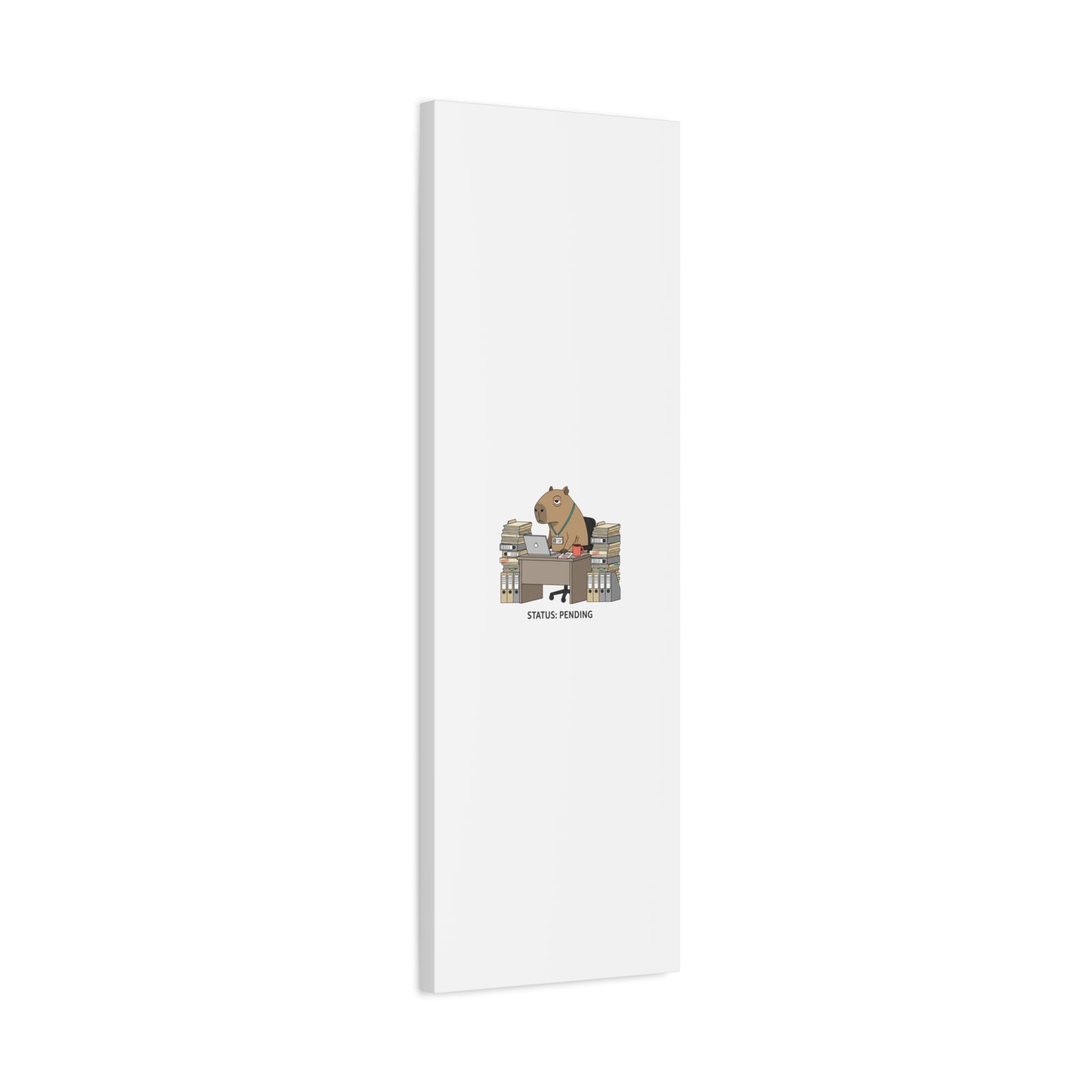 Status: Pending office capybara illustration Canvas | Unhinged Animal Bureaucracy, adulting animal art