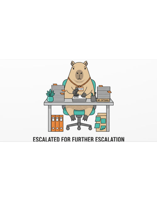 Load image into Gallery viewer, Escalated for Further Escalation Canvas | Unhinged Animal Bureaucracy, Office Animal Illustration
