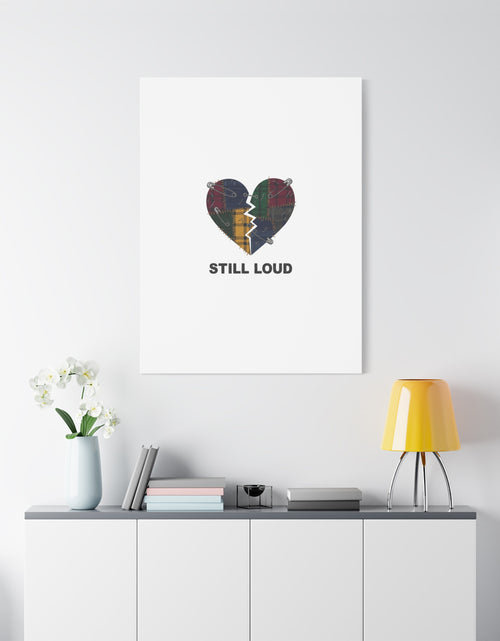 Load image into Gallery viewer, Plaid Patchwork Heart Canvas | Grunge Revival 90s Punk Wall Art
