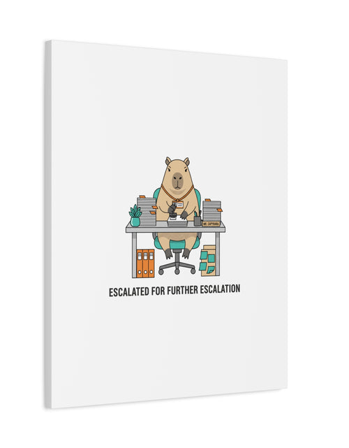 Load image into Gallery viewer, Escalated for Further Escalation Canvas | Unhinged Animal Bureaucracy, Office Animal Illustration
