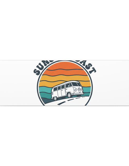 Load image into Gallery viewer, Sunset Coast Retro VW Bus Matte Canvas, 1970s Sunset Palm Poster | Vintage Surf Roadtrip
