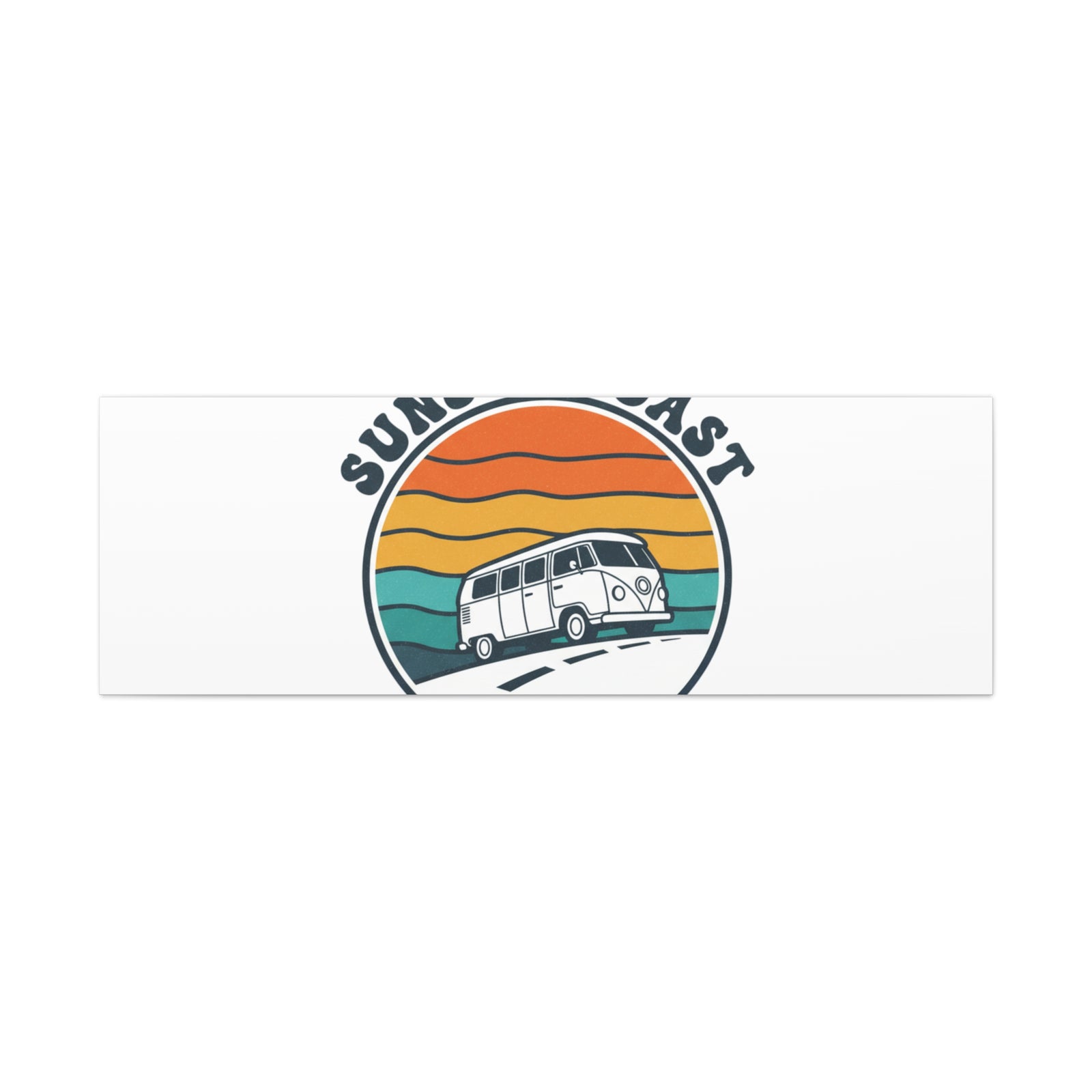 Sunset Coast Retro VW Bus Matte Canvas, 1970s Sunset Palm Poster | Vintage Surf Roadtrip