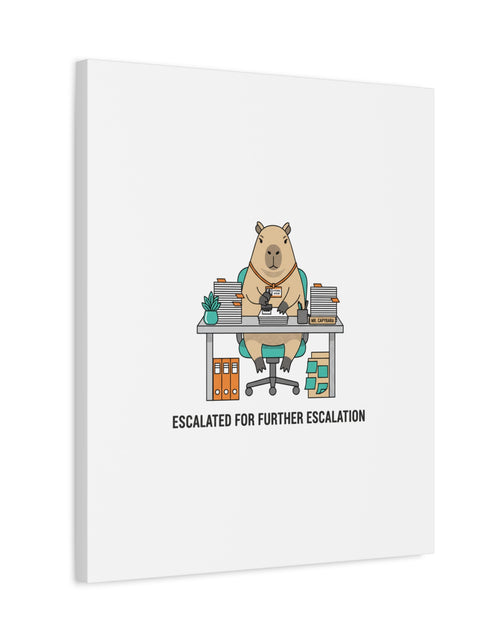 Load image into Gallery viewer, Escalated for Further Escalation Canvas | Unhinged Animal Bureaucracy, Office Animal Illustration
