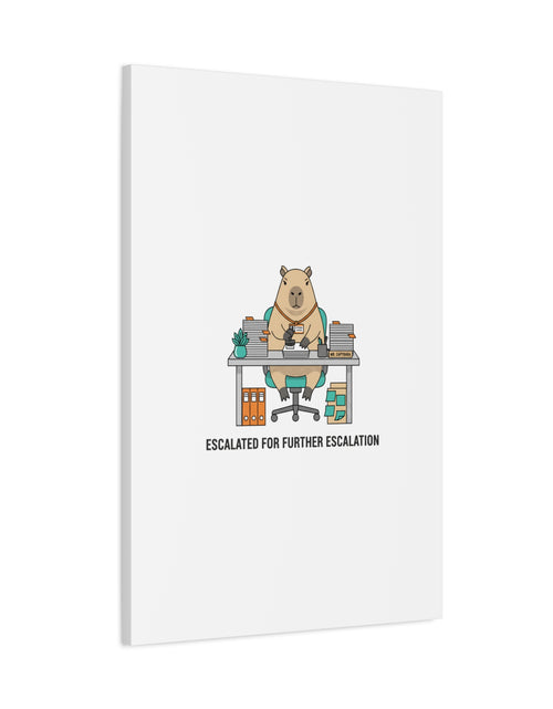 Load image into Gallery viewer, Escalated for Further Escalation Canvas | Unhinged Animal Bureaucracy, Office Animal Illustration
