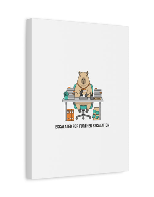 Load image into Gallery viewer, Escalated for Further Escalation Canvas | Unhinged Animal Bureaucracy, Office Animal Illustration
