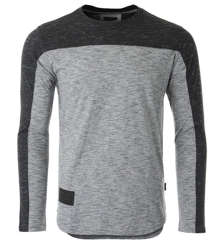Athletic Color Block Long Sleeve Curved Hemline Casual Shirt