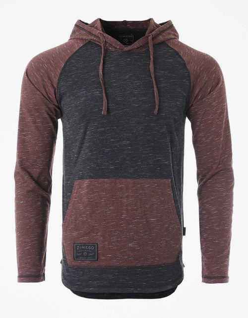 Load image into Gallery viewer, ZIMEGO Mens Long Sleeve Lightweight Hooded Henley – Color Block Pullover Hoodie  for Casual Gym Workout Travel

