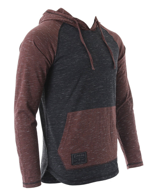 Load image into Gallery viewer, ZIMEGO Mens Long Sleeve Lightweight Hooded Henley – Color Block Pullover Hoodie  for Casual Gym Workout Travel
