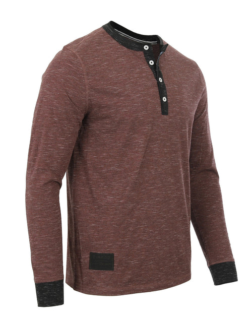 Load image into Gallery viewer, ZIMEGO Men's Long Sleeve Contrast Button Placket Neck Cuffs Casual Henley Shirts
