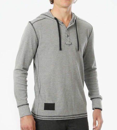 Vintage Thermal Long Sleeve Lightweight Fashion Hooded Henley