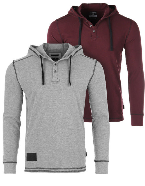 Load image into Gallery viewer, Vintage Thermal Long Sleeve Lightweight Fashion Hooded Henley

