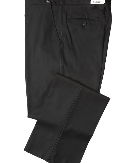 Load image into Gallery viewer, "Anthony" Black Vitale Barberis Italian Wool Tuxedo Pants
