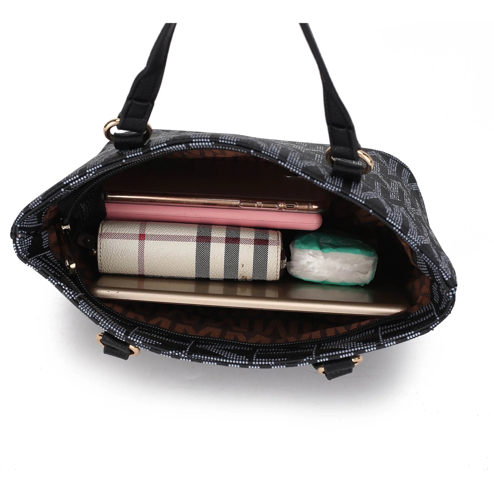 Alexy Women'S Tote Bag, Small Tote Bag, Pouch Purse & Wristlet Wallet Bag 4 Pcs Handbag Set by Mia K - White