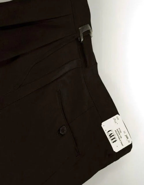Load image into Gallery viewer, "Double Pleated" Chocolate Super 150's Luxury Viscose Blend Tuxedo Pants
