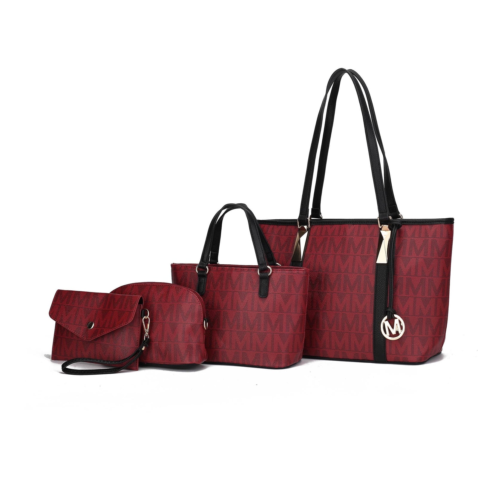 Alexy Women'S Tote Bag, Small Tote Bag, Pouch Purse & Wristlet Wallet Bag 4 Pcs Handbag Set by Mia K - White