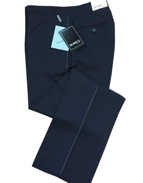 Load image into Gallery viewer, "Logan" Black Luxury Wool Blend Tuxedo Pants
