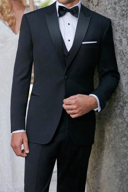Load image into Gallery viewer, "Milan" Black Tuxedo Jacket Peak (Separates)

