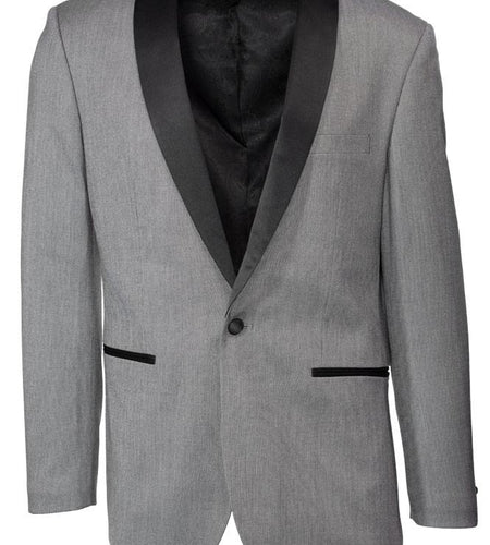 "Sebastian" Grey Pindot Tuxedo Jacket Shawl (Separates)