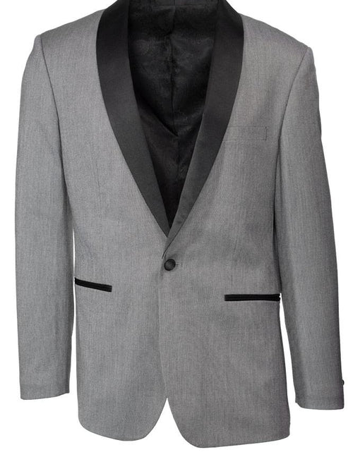 Load image into Gallery viewer, "Sebastian" Grey Pindot Tuxedo Jacket Shawl (Separates)
