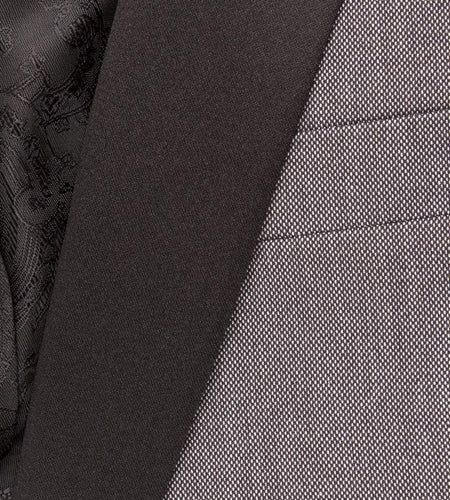 "Sebastian" Grey Pindot Tuxedo Jacket Shawl (Separates)